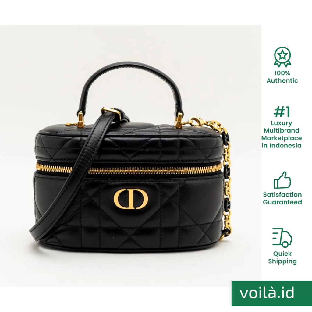 D Caro Mini Vanity Case Bag Black