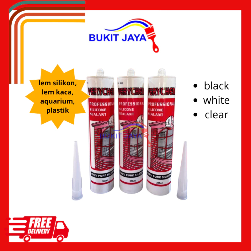 LEM SILIKON KACA , AQUARIUM/ SILLICON SEALANT/LEM KACA HITAM/PUTIH/BENING