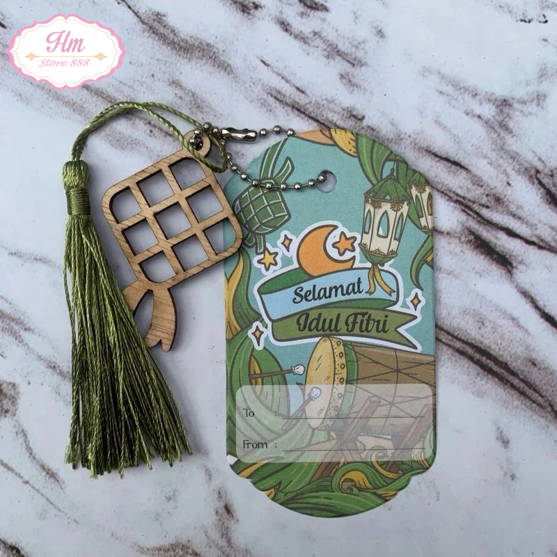 

HM - Hangtag Idul Fitri 2025 Lebaran 3in1 Include Tessel Ornamen Kayu Ketupat