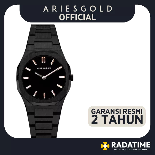[FREE MUG] Jam Tangan Wanita Aries Gold Original Solid Garansi L-1032-BK-BKRG