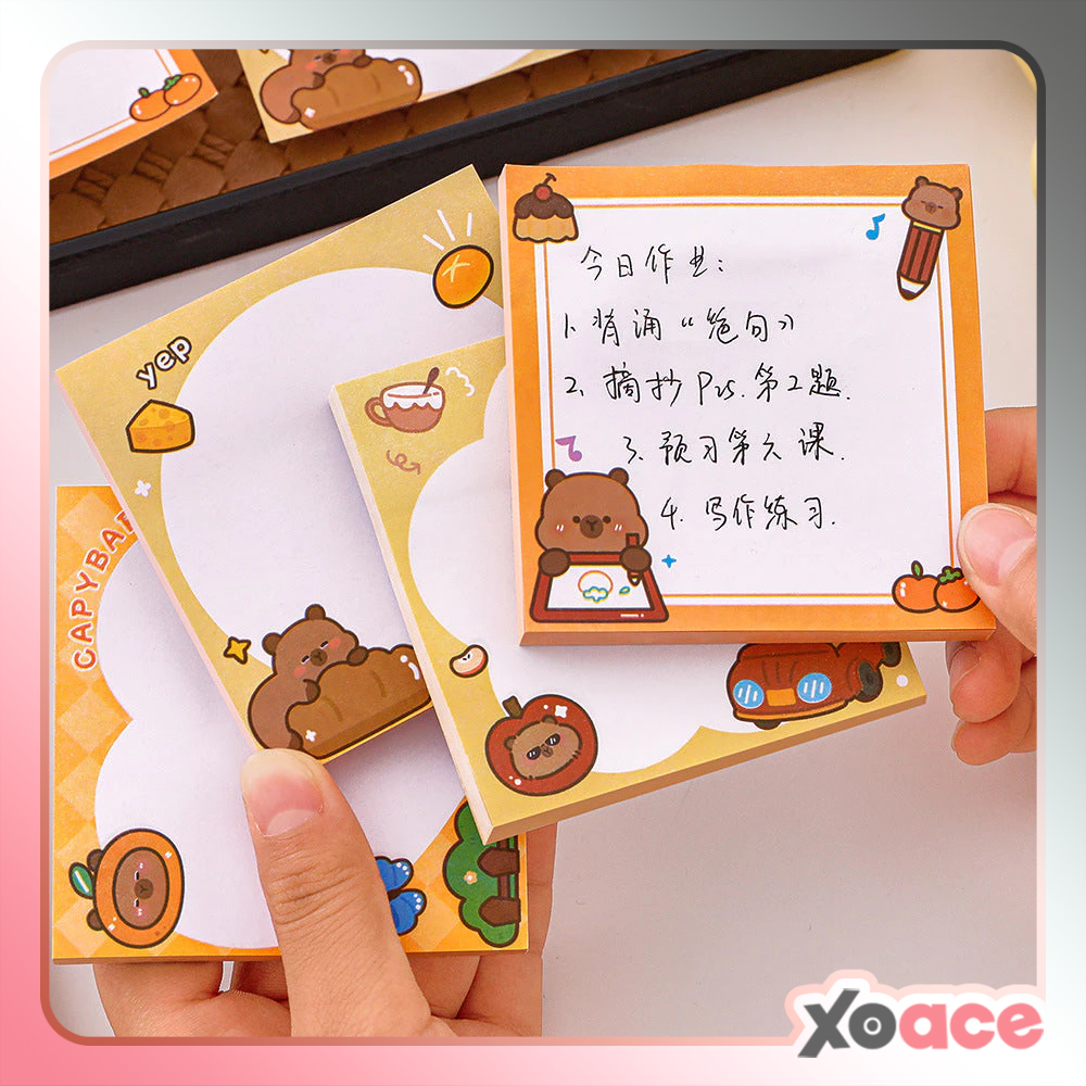 

Sticky Notes 50 Lembar Persegi Capybara Lucu Catatan Tempel Aesthetic DCA2469