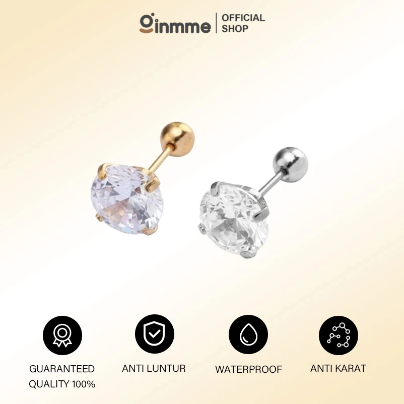 Ginmme 1PCS Anting Stud Kartilago Tujuan Ganda Stainless Bahan Steel Stainless Bahan Steel