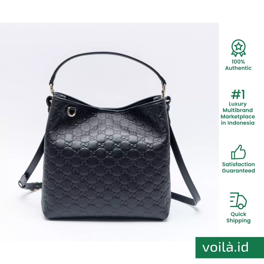 [12.12 Dealcember] GG Emblem Small Bucket Bag Black