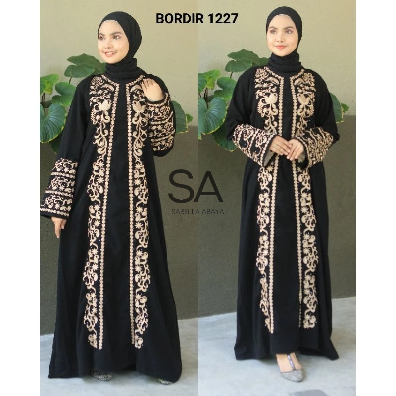KEMBAR ANAK COUPLE JUMBO READY MOM N KIDS abaya hitam pesta Arab bordir gamis Turkey 1227 TERLARIZ m