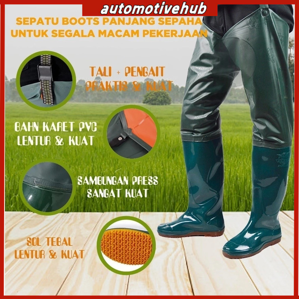 BOOT PETANI Sepatu Boots Wanita Pria Celana Sawah Panjang Anti Air Sepatu Keong Elastis Sepatu Sawah