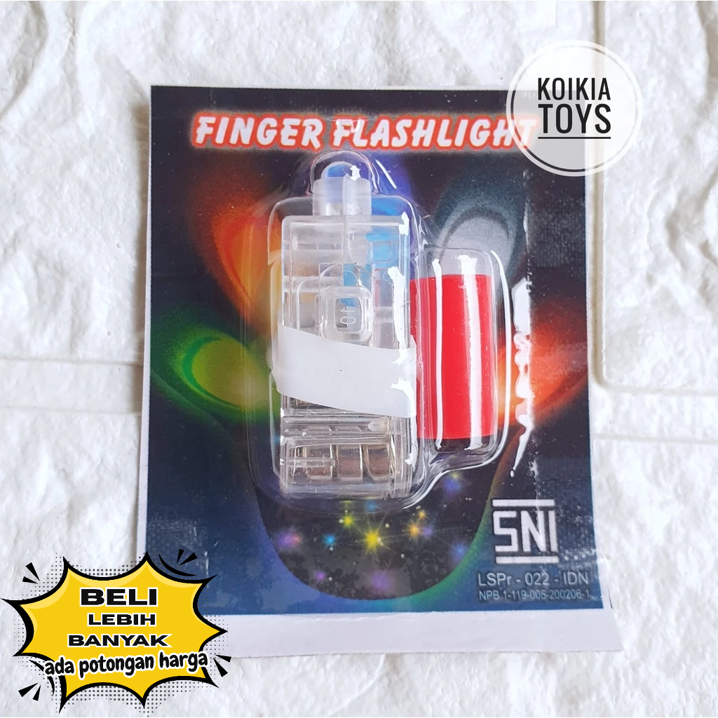Mainan anak senter jari bergambar finger flashlight ada gambar