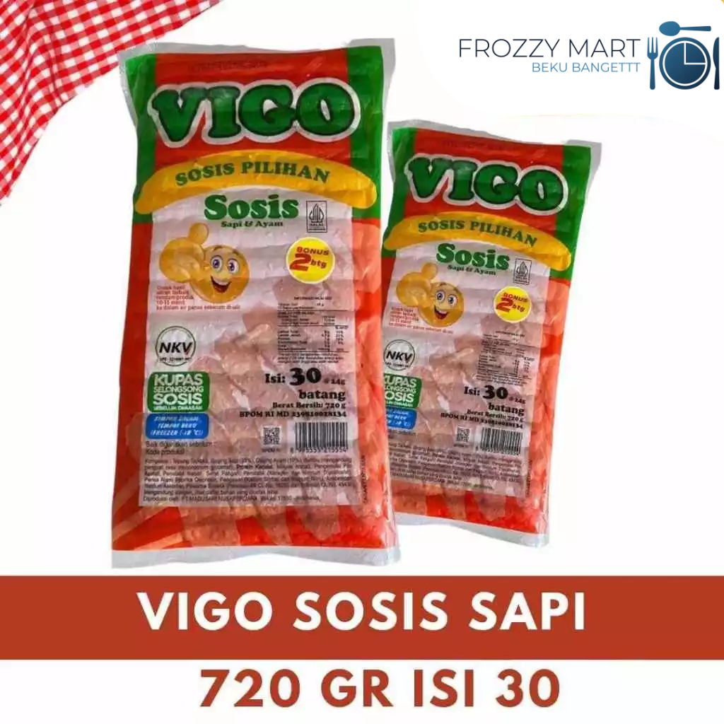 

VIGO Sosis Sapi – 450gr & 720gr (Isi 20 / 30 pcs)