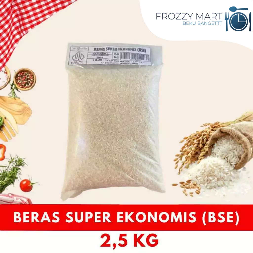 

Beras Super Ekonomis BSE 2.5 KG – Beras Murah Pulen Harian Keluarga Kos Warung