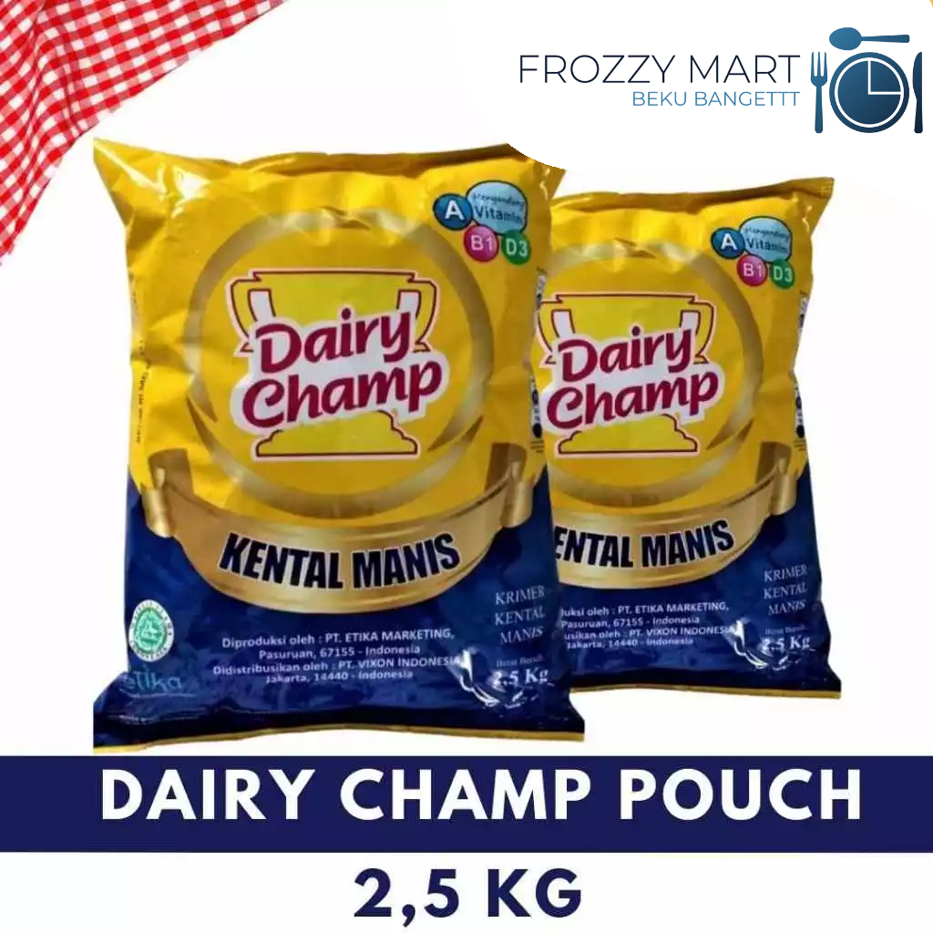 

DAIRY CHAMP Krimer Kental Manis Pouch 1kg & 2.5kg | Krimer Ekonomis untuk Usaha