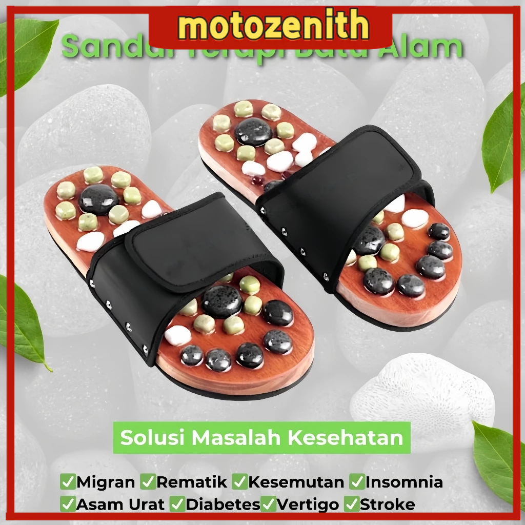 sandal rematik pria / sandal rematik wanita / sandal rematik batu alam / sandal kesehatan kaki batu 