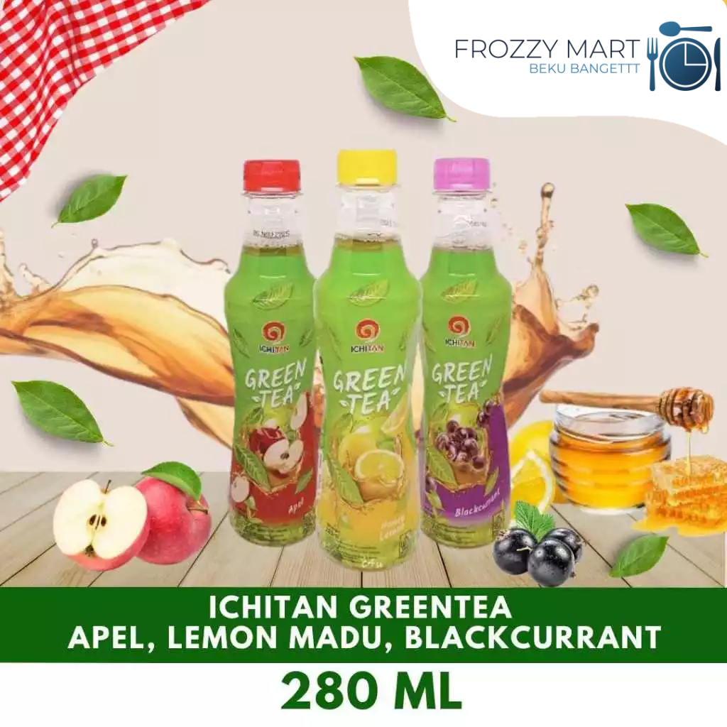 

ICHITAN Green Tea 280ml – Lemon Madu, Apel, Blackcurrant | Teh Hijau Segar Siap Minum