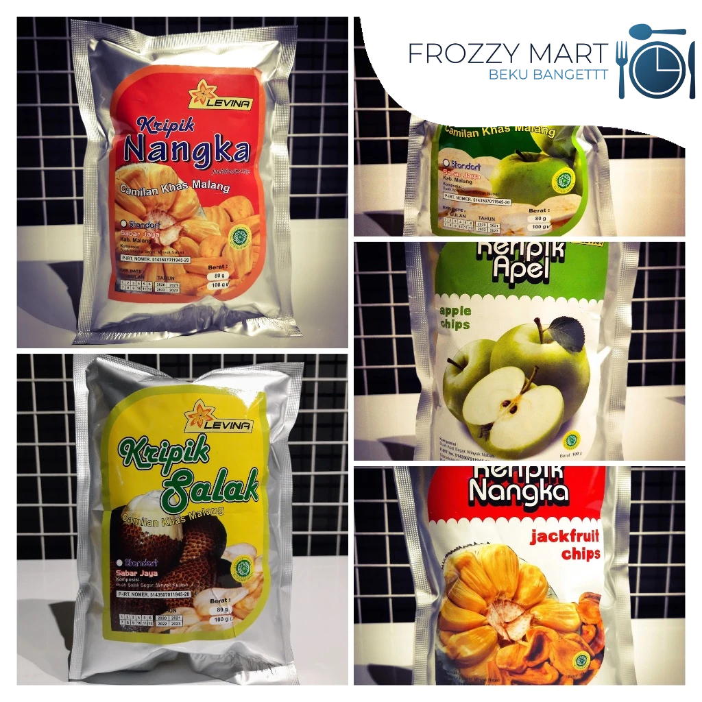 

Levina Kripik Apel, Nangka, Salak 100gr Camilan Khas Malang