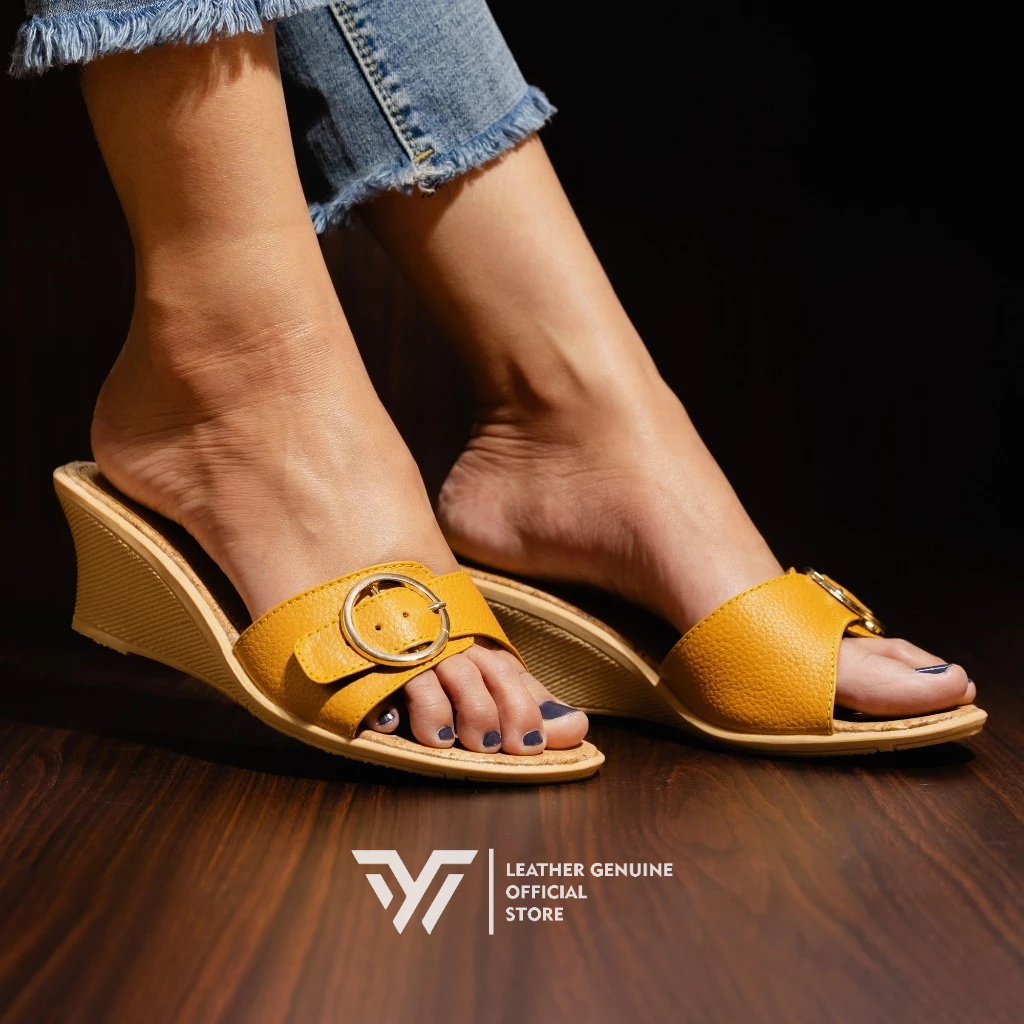 Sandal Kulit Wanita-Wedges 5cm-Sandal Kulit Asli