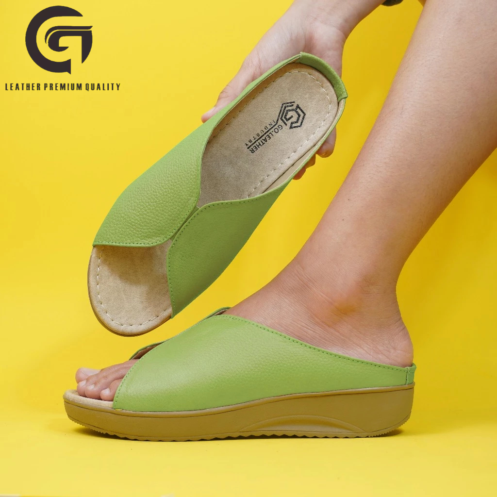 sandal wedges wanita - sandal kulit wanita - Sandal wedges 3cm wanita - Sandal kulit wanita - Sandal