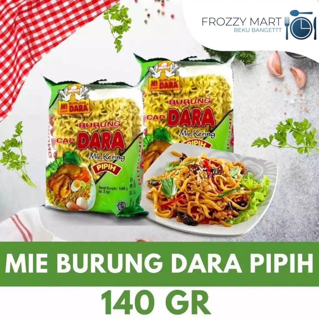 

Mi Burung Dara Pipih 140gr – Mie Kering Pipih Premium