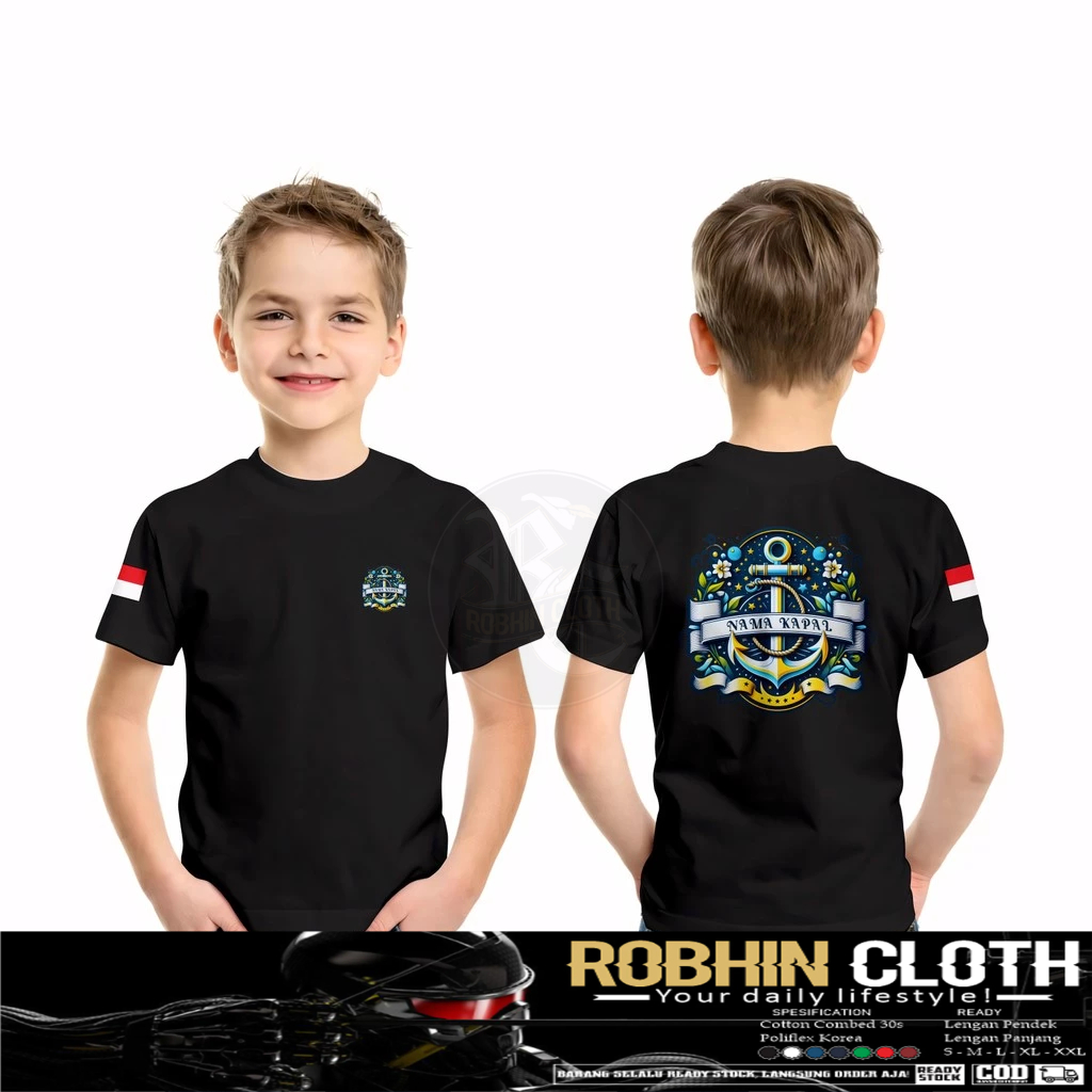 Kaos Baju Anak Jangkar Pelaut Gratis Nama Kapal DB Kaos Distro