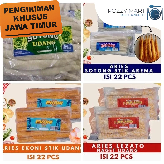 

ARIES Seafood Stick & Nugget | Ekoni Stik Udang, Lezato Naget Udang, Sotong Isi 22 pcs