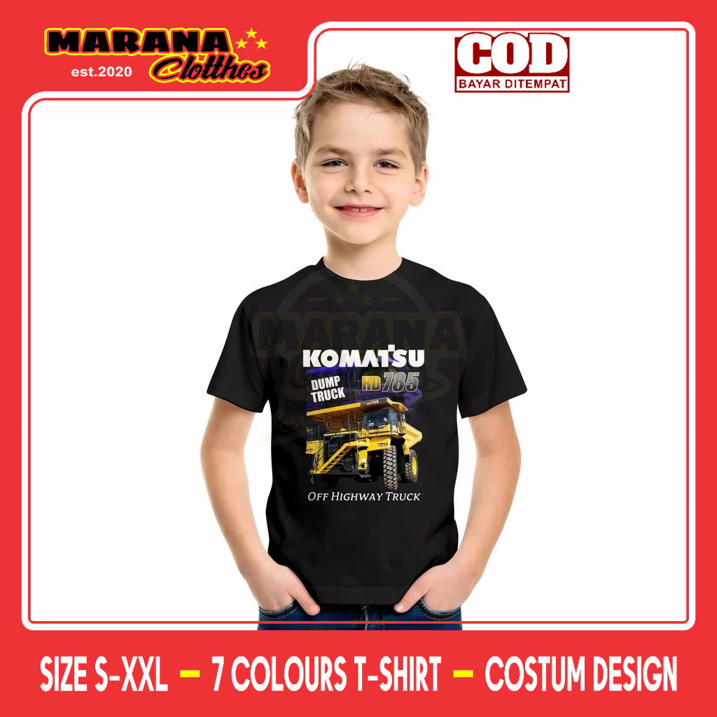 Kaos Anak Komatsu HD785-7 Dump Truck Operator Alat Berat Kaos Distro