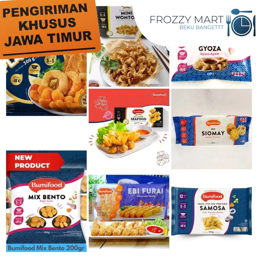 

BUMIFOOD Frozen Produk – Chicken Gyoza, Ebi Furay, Wonton, Bento, Seafood Platter, Samosa, Siomay