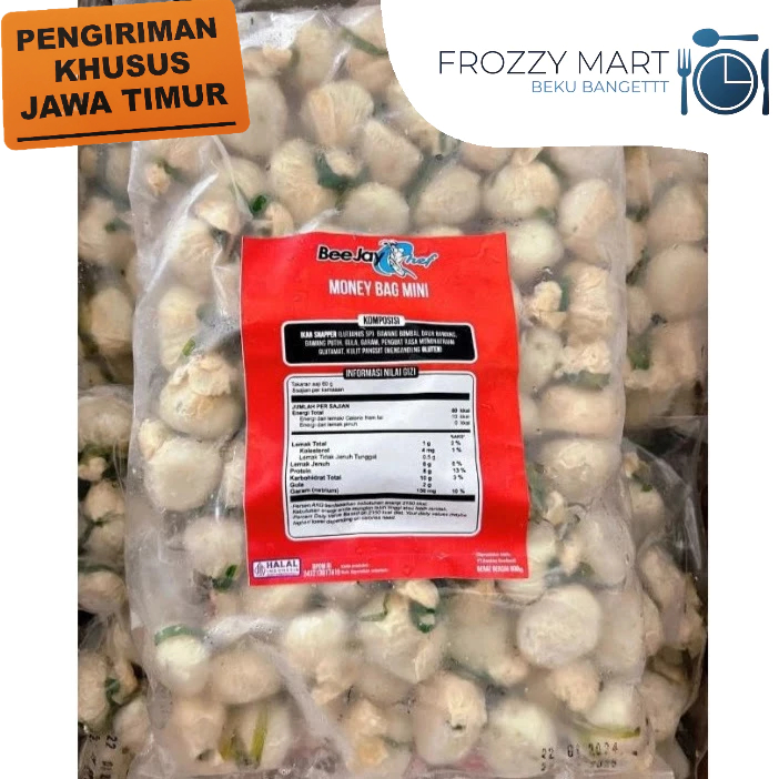 

Beejay Money Bag Mini 500gr | Camilan Frozen Isi Ikan Lezat & Unik