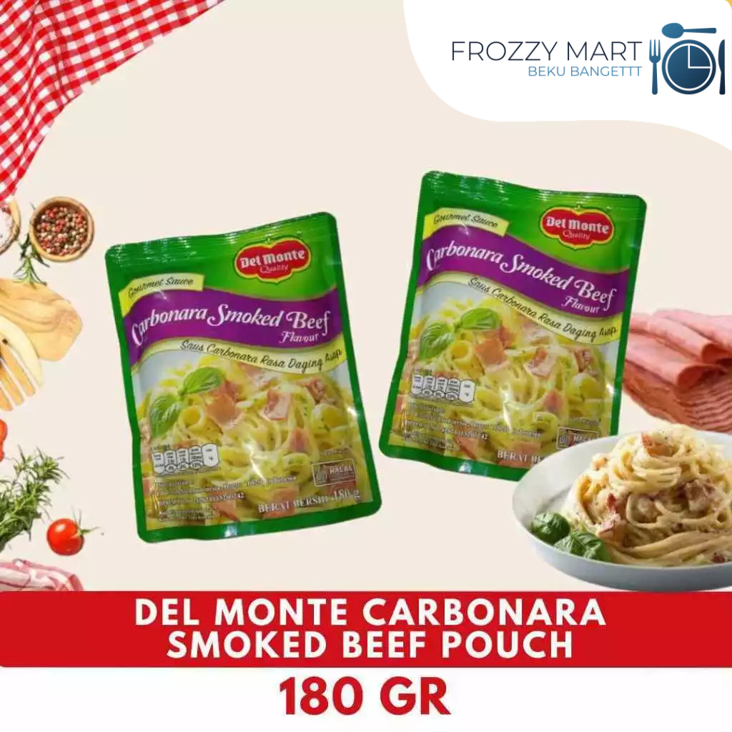 

DEL MONTE Carbonara Smoked Beef Pouch 180gr – Saus Pasta Creamy Gurih Siap Pakai