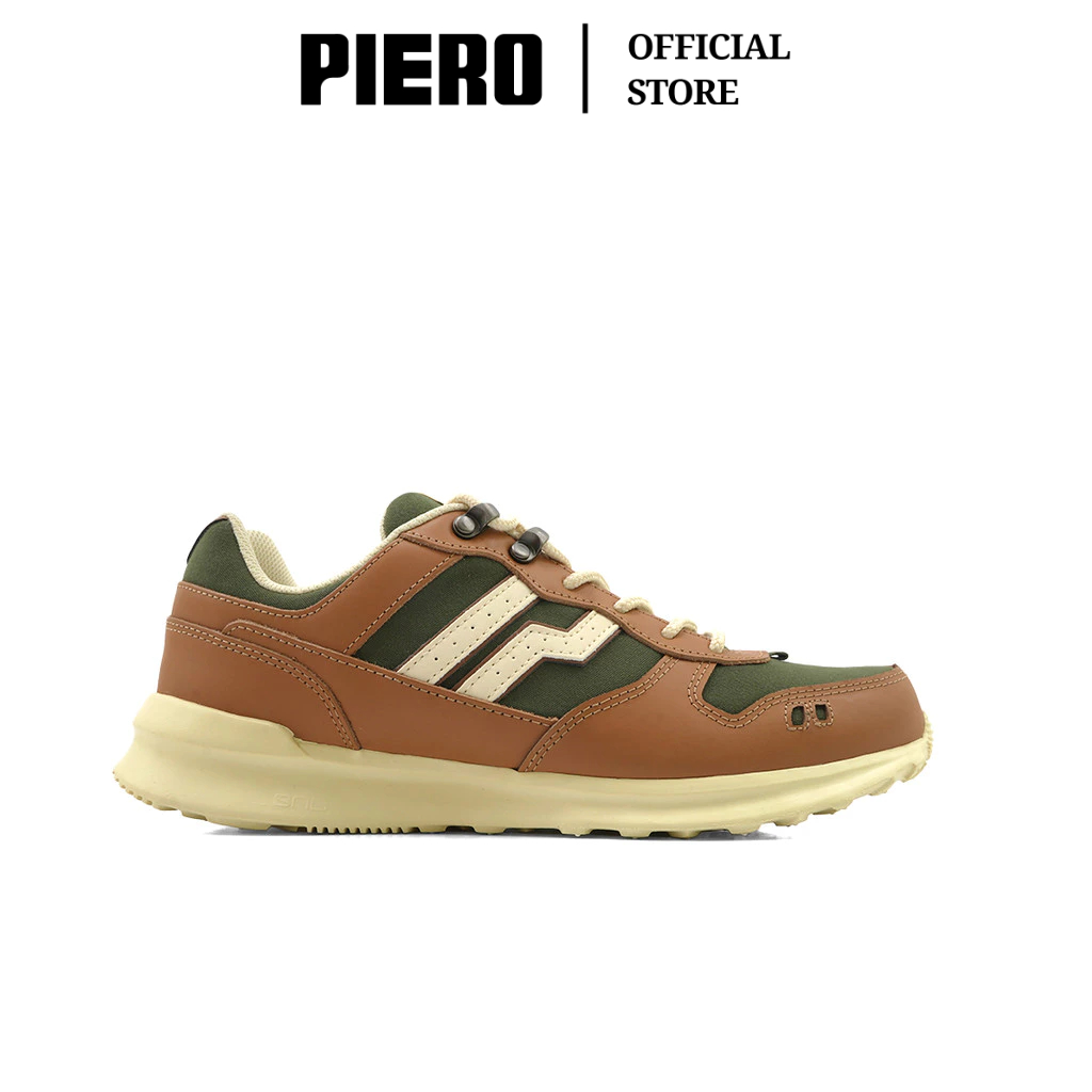 PIERO SEPATU SNEAKERS PRIA JOGGER WORK WEAR-BROWN/OFF WHITE/BROWN PIE1000423