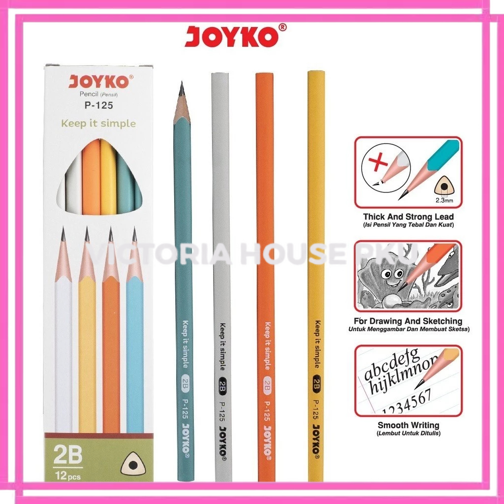 

VHP - 1 Pcs Pensil 2B Joyko P-125 Rainbow Keep it Simple / Pencil Ujian