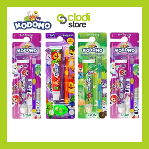 KODOMO Sikat & Pasta Gigi Set 2in1 Reguler Zig Zag Odol Anak Sikat Gigi Kodomo