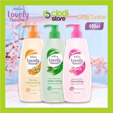 Emeron Lovely Naturals Hand & Body Lotion Pump 400ml Hand & Body Emeron Natural Lotion