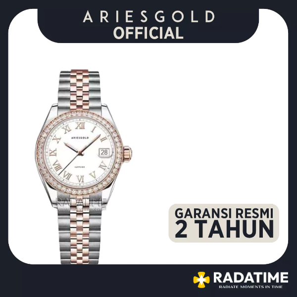 [FREE MUG] Jam Tangan Wanita Aries Gold Original -Rose Gold Garansi L-1070-2TR-RW