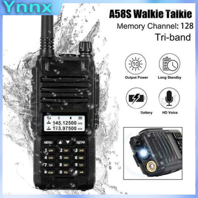 Banana Sport Ht Handy Talky Baofeng A58S 128Ch Tri Band Ip57 Waterproof Walkie Talkie A58 1000Km Ht