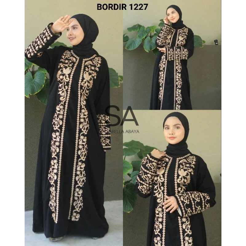 EXCLUSSIVE ABAYA DRESS MAXI ABAYA HITAM//ABAYA BORDIR 1227 JETBLACK JUMBO