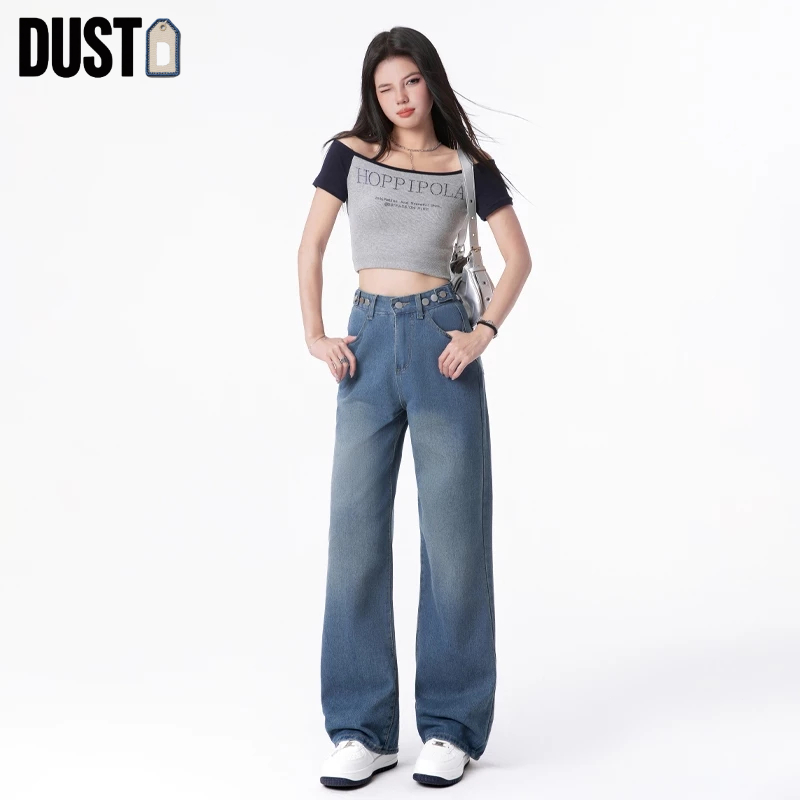 [Diskon 50%] Dust Celana Jeans Wanita High Waist Jeans Kulot Highwaist Loose Jeans Retro Jeans Impor