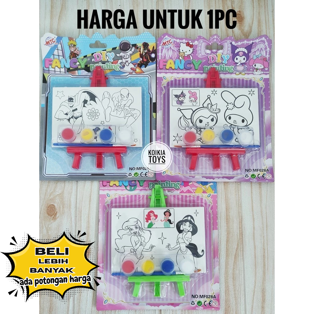 BEST DEALS Mainan edukasi Papan lukis set melukis anak dengan stand EASEL mewarnai cat air