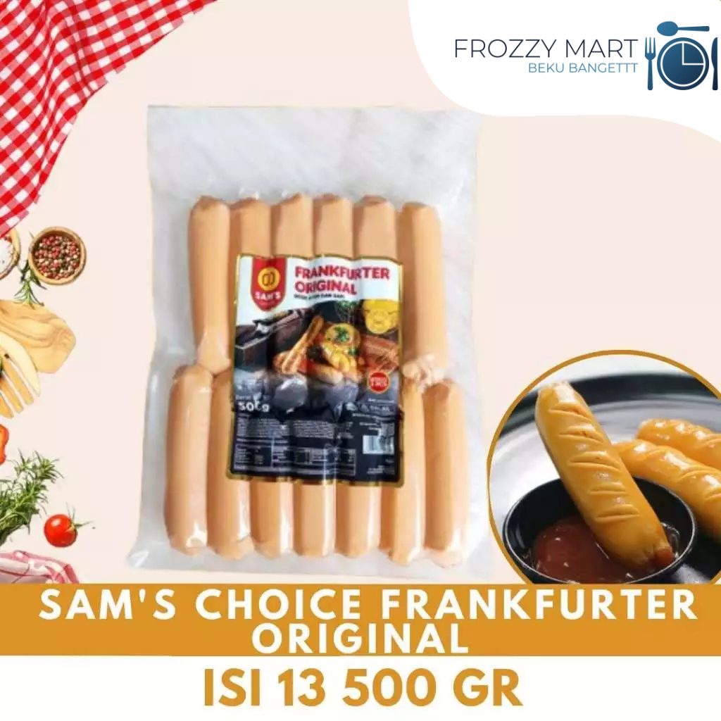 

SAM'S CHOICE Frankfurter Original Isi 13 – Sosis Frozen 500gr Siap Masak