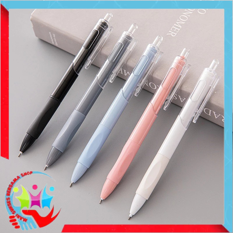 

MSBS Pulpen Gel Retractable 0.5mm Pena Cetekan Warna Polos Tinta Hitam Pena Aesthetic Cepat Kering Pen Tinta Gel Mekanik Ujung Lancip Bolpoin Cetek Alat Tulis Kantor Cute Ballpoint School Stationery ATK Murah