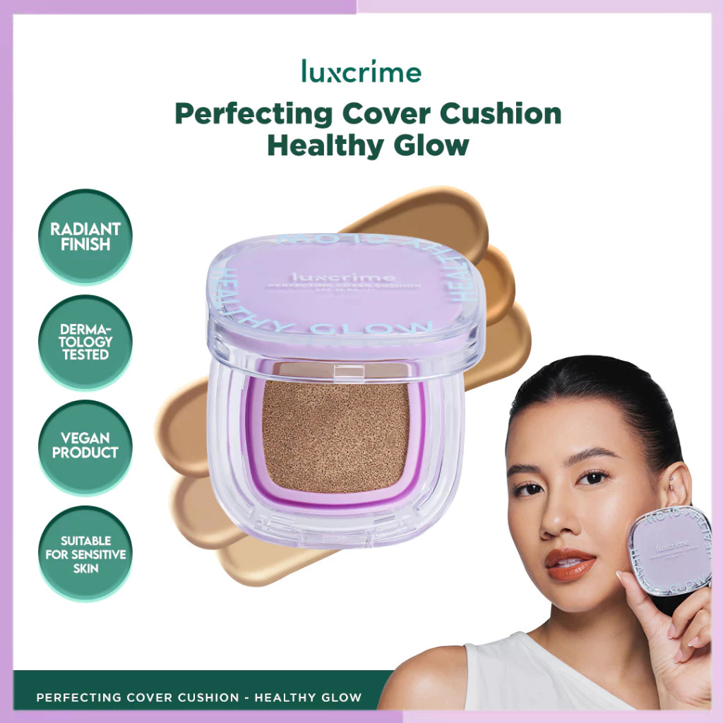 LUXCRIME Perfecting Cover Cushion Healthy Glow BB Foundation Full Coverage SPF 35 PA+++ XX078