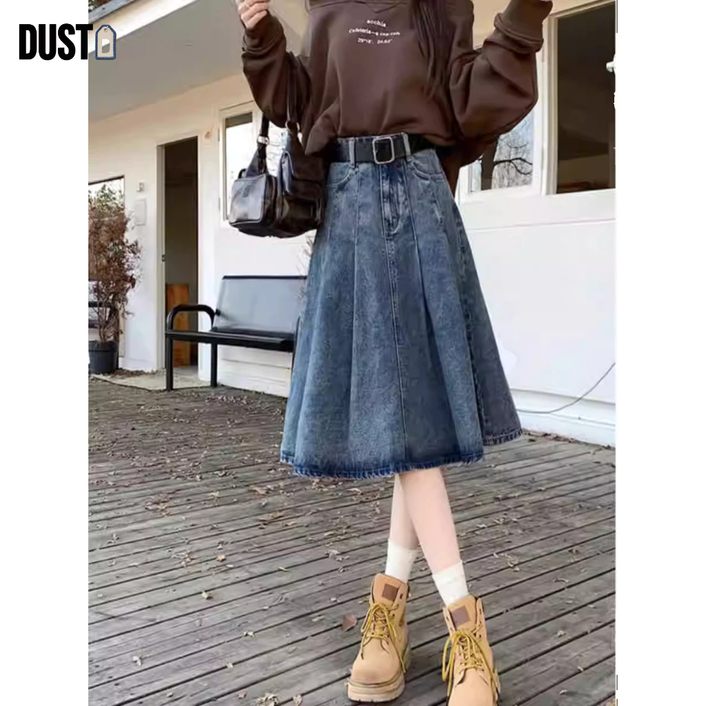 [Harga Terjangkau] Dust Rok Jeans Style Korean // Rok Denim Wanita Sctret // Rok Mayung Jumbo
