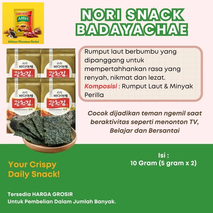 

Snack Rumput Laut Kwangcheon Kim (Nori Snack Badayachae)