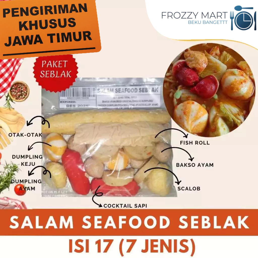 

SALAM SEAFOOD Seblak Frozen Isi 17 – 7 Varian Toping Komplit Pedas Gurih, Praktis Tinggal Masak