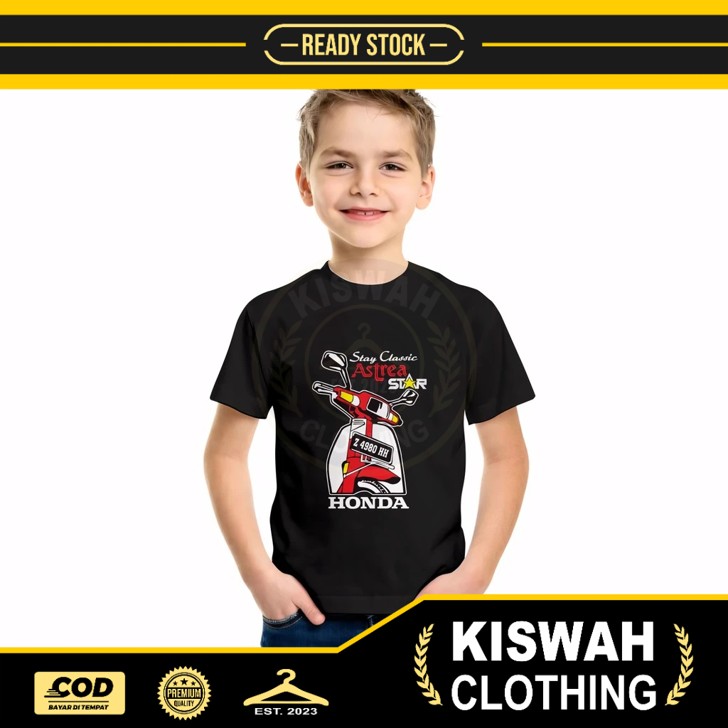 Kaos Tshirt Anak Motor Honda Astrea Star Stay Classic Request Plat Nomor Baju Otomotif