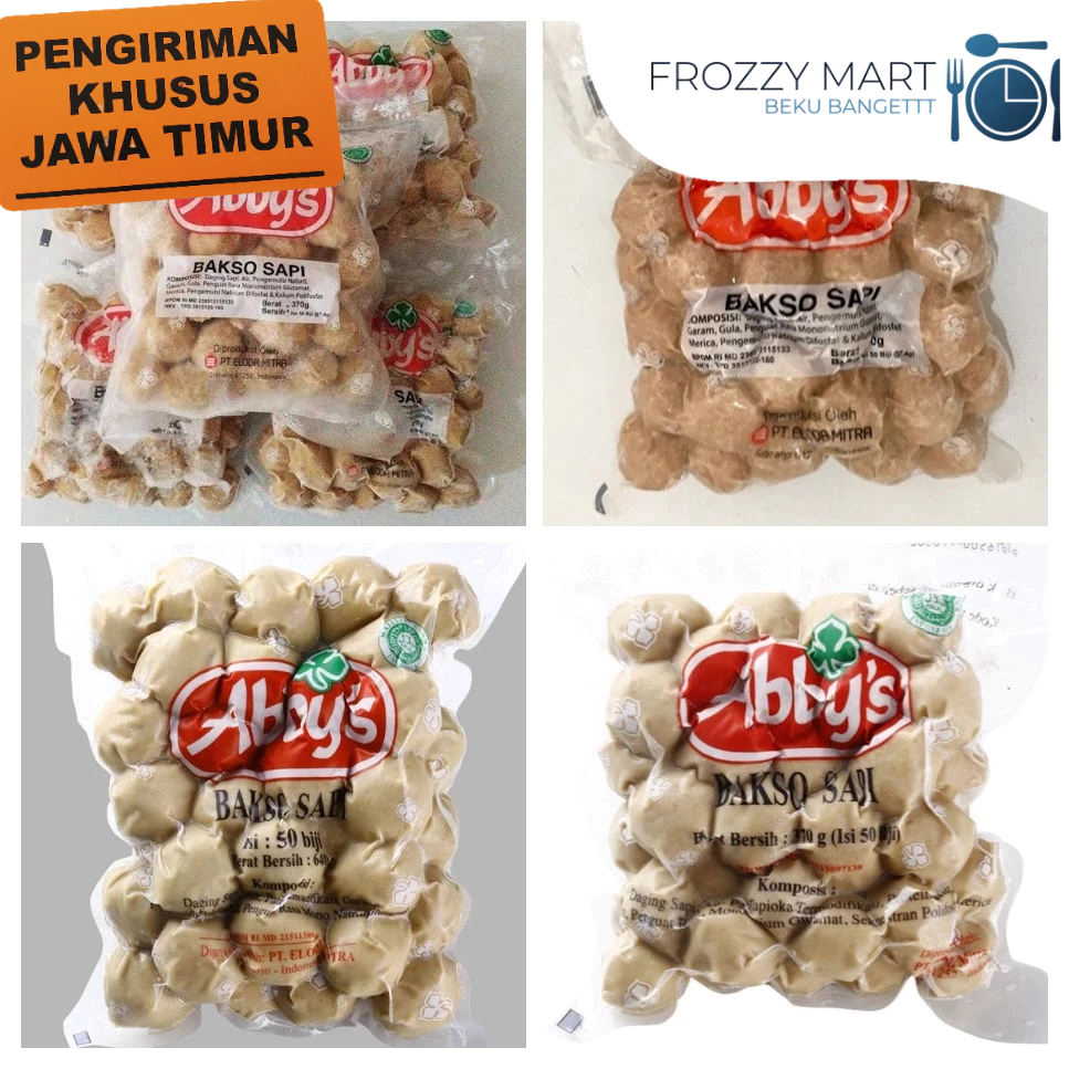 

ABBY'S Bakso Sapi 370g Kecil | Bakso Sapi 640g Besar | isi 50 bj | Bakso Frozen Halal