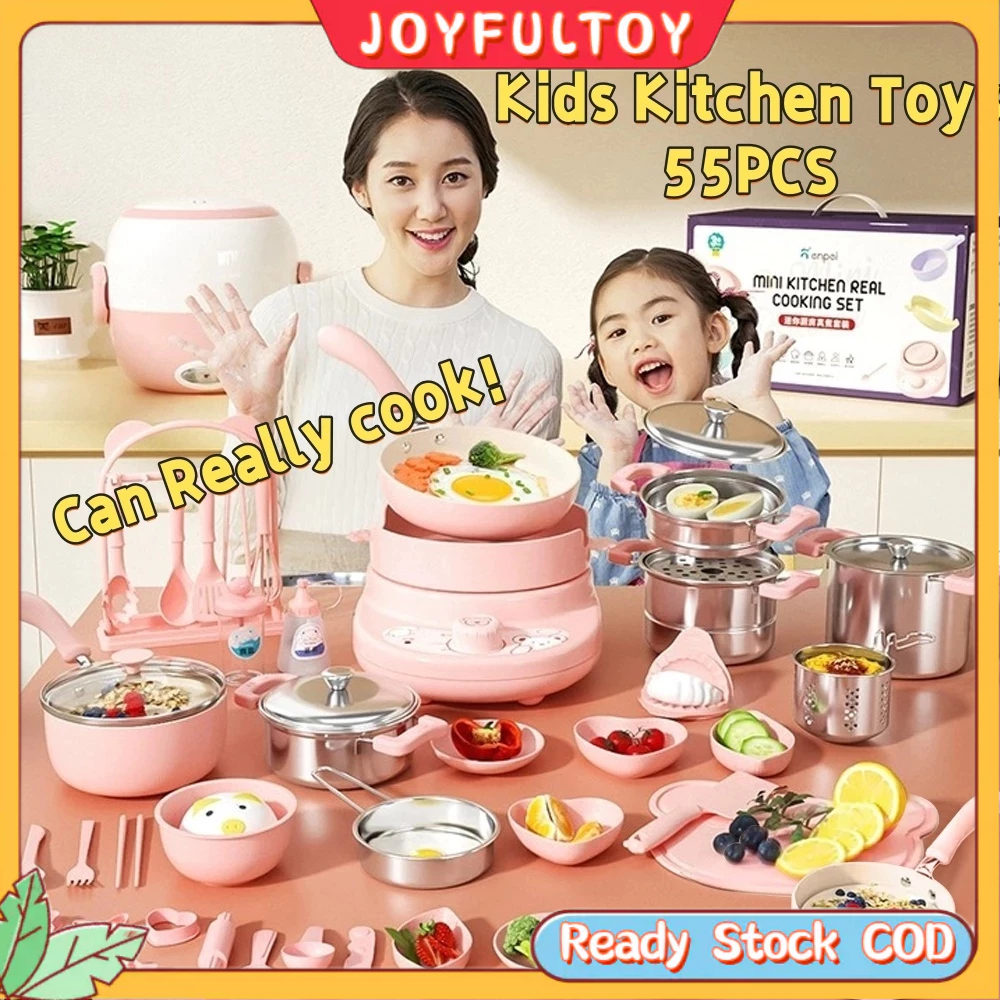 [Real]55PCS Mini Kitchen Mainan Kitchen Set Mainan Dapur Anak Cooking Set Mainan Mainan Dapur Anak S
