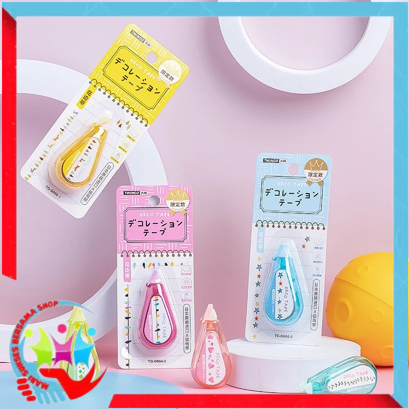 

MSBS Deco Tape Stempel Roller Stamp TG-D866 5mm X 5m Portable DIY Untuk Scrapbook Correction Tape Mini Motif Love Burung Daun Higlighter Pattern Correction Tape For DIY Decorative Scrapbook Journal