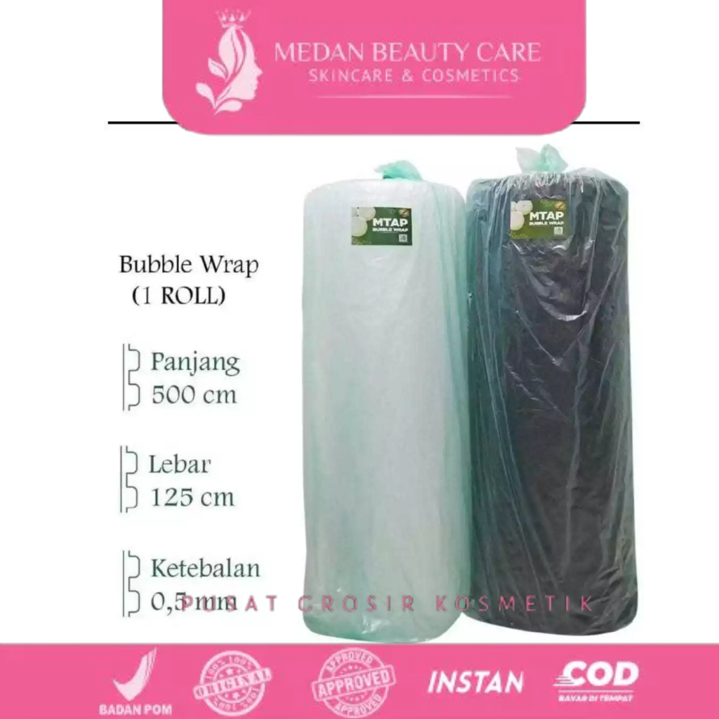 

Bubble Wrap MTAP 125cm x 50 mtr Hitam Putih Jamin Tebal Best Quality / Bubble Wrap Roll