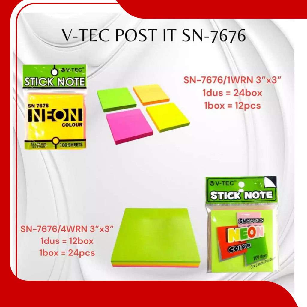 

Sticky Note - Stick Note Neon V-Tec SN 7676 / Sticky Note