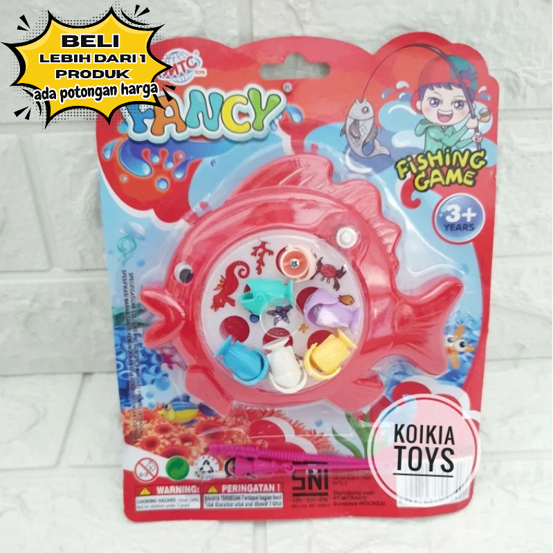 Mainan Pancing Putar Dengan Kunci Putar Ukuran Kecil Pancing Ikan