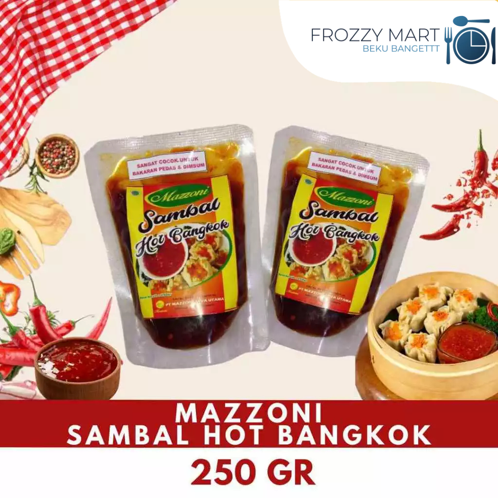 

MAZZONI Sambal Hot Bangkok 250gr – Sambal Bangkok Pedas Manis Gurih Siap Pakai