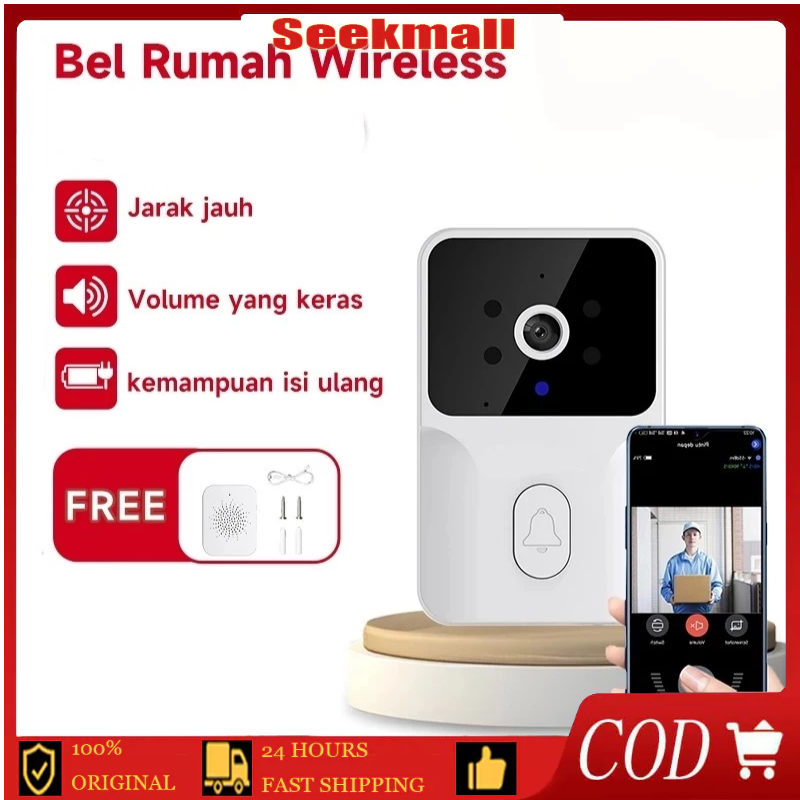 Bel Rumah Tanpa Kabel Bel Pintu Rumah Wireless Kamera WIFI Video Doorbell Smart Door Bell Kamera
