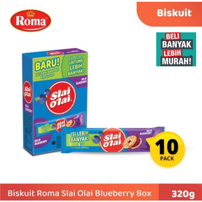 

ROMA SLAI OLAI BLUEBERRY BOX ISI 10 SACHET ( BELI BANYAK LEBH MURAH )
